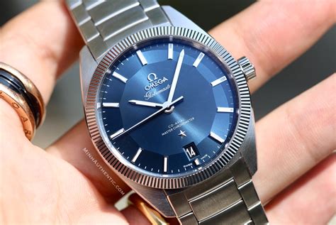 omega constellation globemaster blue dial.